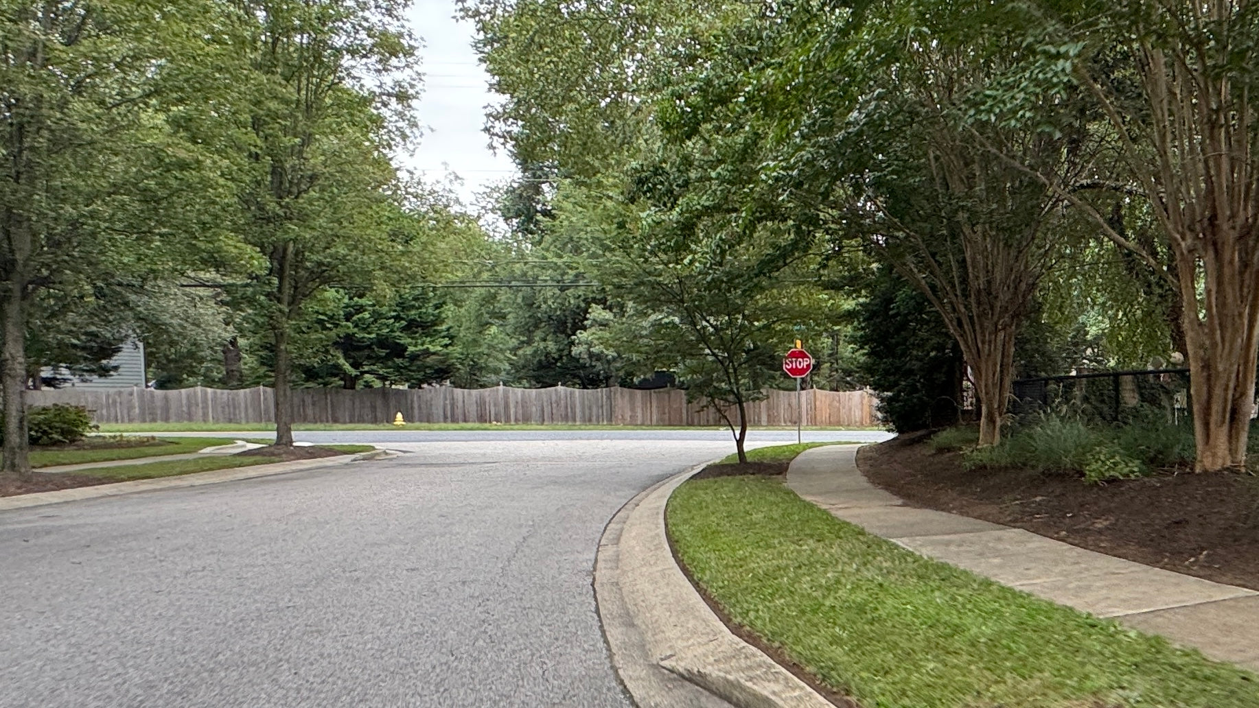 Beautiful lawn, Street with a stop sign and trees at Cypress Pointe Dr, MD Cypress Pointe HOA hoa entrance