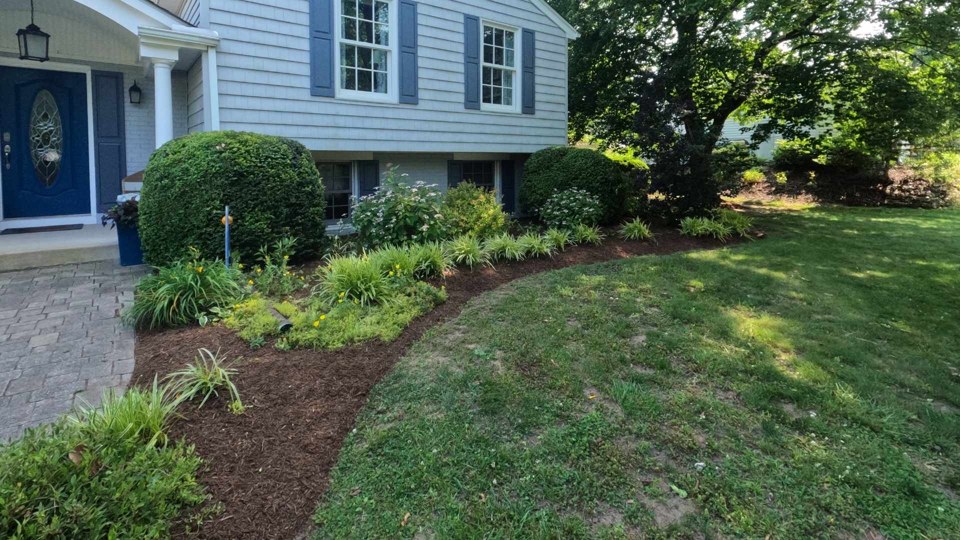 House with a well-maintained garden and lawn