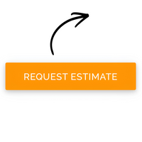 Orange button with 'REQUEST ESTIMATE' text and an arrow pointing towards it on a white background